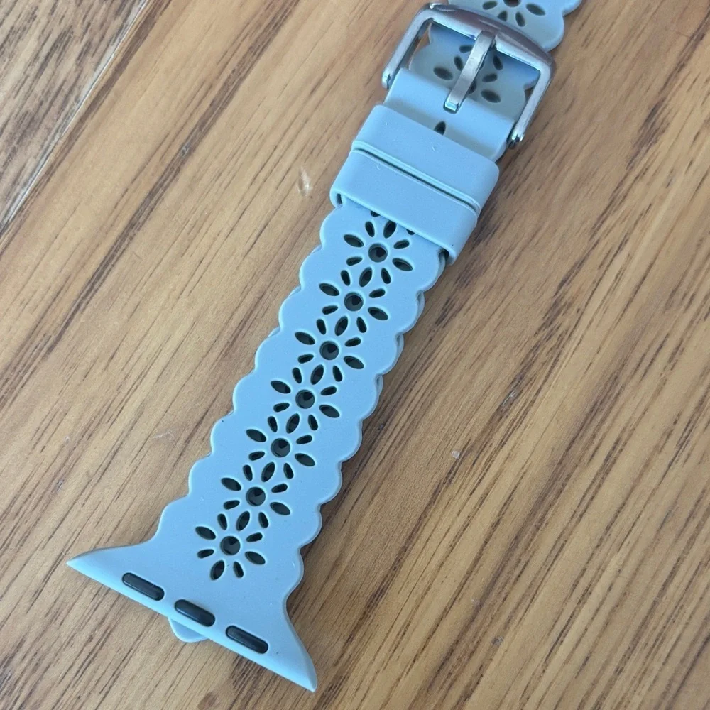 Floral Cutout Apple Watch Bands in Pink and Gray